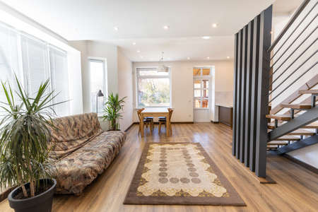 Modern living room in scandinavian styleの写真素材