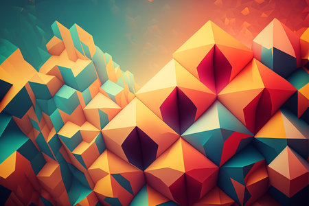 Colorful geometric background. Generative AI illustrationの素材