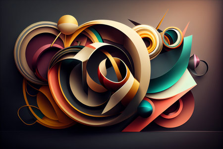 Abstract geometry forms art. Generative AI illustrationの素材