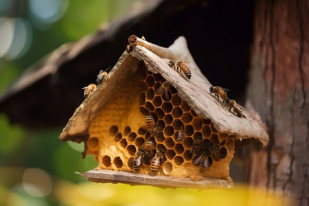 Bee family. Generative AI illustrationの素材