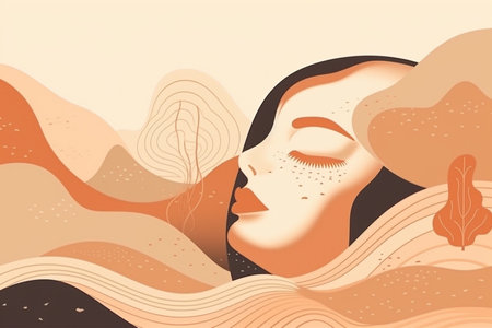 Woman's day concept. Woman being authentic illustration concept.Generative AI illustrationの素材