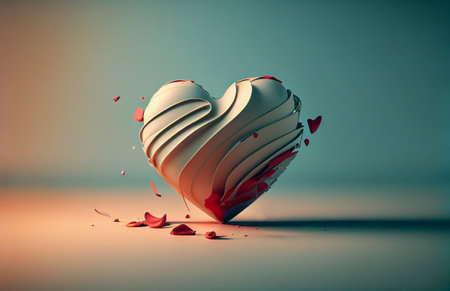 Heart shaped balloons. Generative AI illustrationの素材