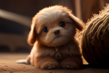 Toy or cartoon dog. Generative AI illustrationの素材