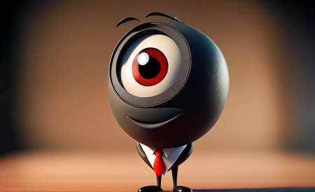 Spy in cartoon like style with big eyes. Generative AI illustrationの素材