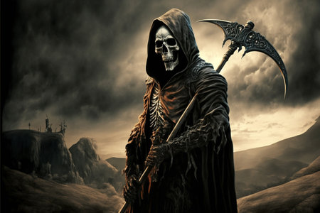 Grim Reaper. Generative AI illustrationの素材