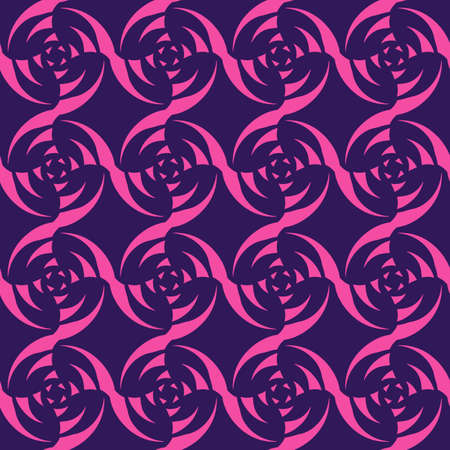 simple abstract vector pattern of repeating shapes. Seamless dark blue background with pink patternsのイラスト素材