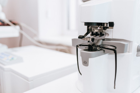 Modern ophthalmology clinic. Tools for checking the eye vision and eye health.の写真素材