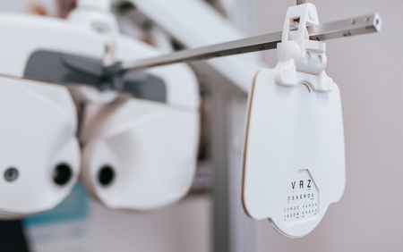 Modern ophthalmology clinic. Tools for checking the eye vision and eye health.の写真素材