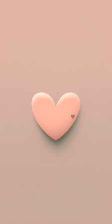 Pink heart on pastel background. 3d render. Love concept.の素材