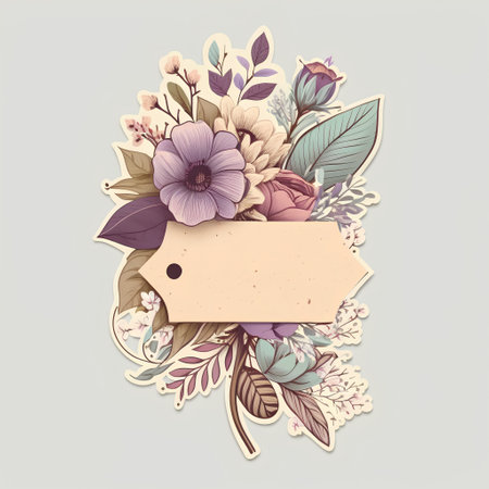Vintage floral background with place for your text. Vector illustration.の素材