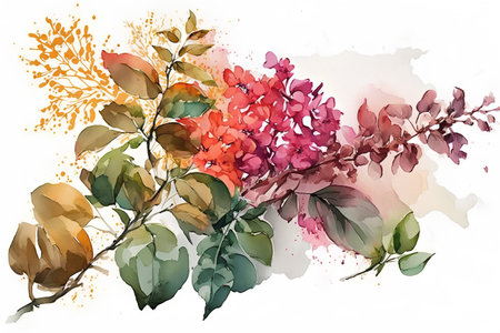 Watercolor flowers bouquet. Hand painted illustration. Isolated on white background.の素材