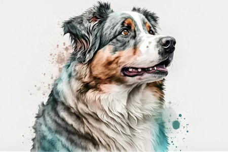 Portrait of a Bernese mountain dog. Watercolor painting.の素材