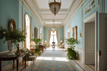 Luxury classic interior of the room. 3D render.の素材