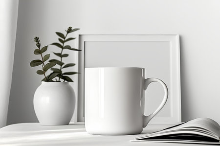 Mug Mockup, Blank White Mug Mock up, 3D Renderingの素材