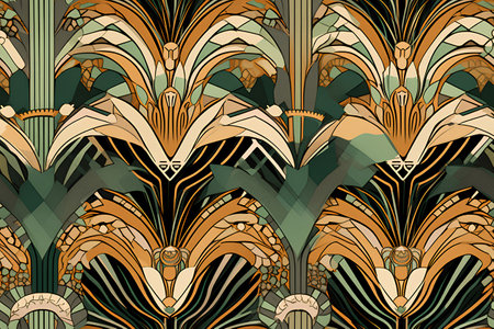 Seamless pattern with abstract decorative elements. Hand-drawn background.の素材