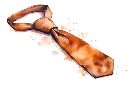 Watercolor tie isolated on white background. Hand drawn watercolor illustrationの素材