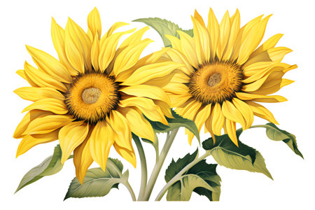 Sunflower bouquet isolated on white background. Vector illustration. EPS 10の素材