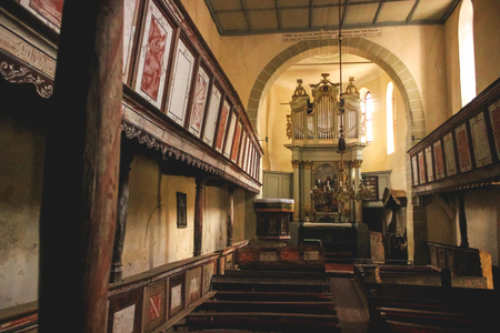 Inside Viscri Fortified Churchのeditorial素材