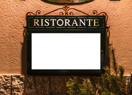 Italian Resturant Outside Menu Mockupの写真素材