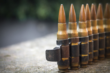 High Caliber Bullets on Beltの写真素材