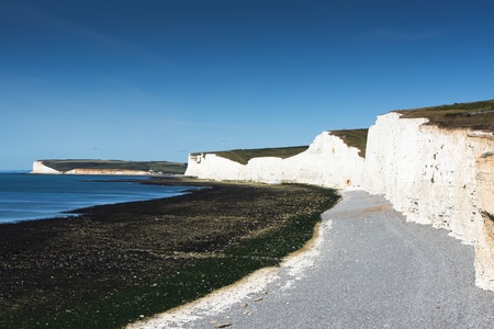View along the seven sisters coastlineの写真素材
