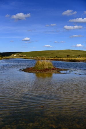 Small Island in middle of riverの写真素材