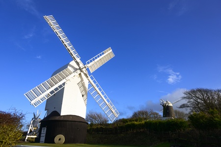Jill and Jack windmills on the South Downs Way Clayton near Brighton East Sussex の写真素材