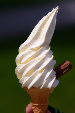 Ice Cream Cone with chocolate flakeの写真素材