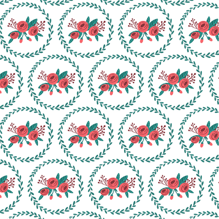 Vector illustration of hand drawn seamless floral pattern for modern backgrounds, backdrops, festive designのイラスト素材