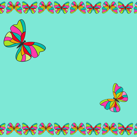 Vector illustration of bright butterflies background for card, invitation, flyer, print, poster designのイラスト素材