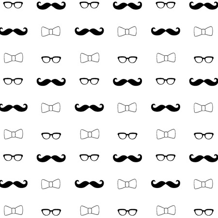 Hipster seamless pattern background for fathers day or male, hipster designsのイラスト素材