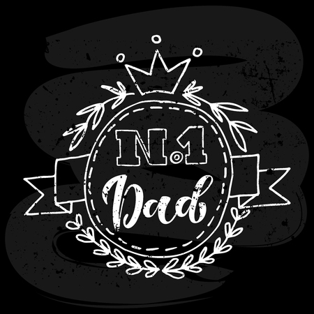 Fathers Day vector illustration for greeting card. Happy Fathers Day brush calligraphy, hand lettering.のイラスト素材