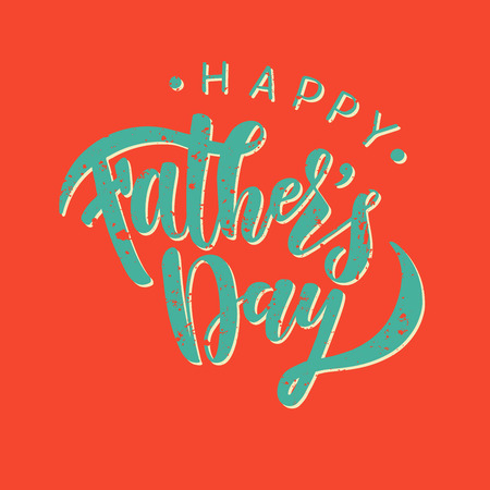 Fathers Day vector illustration for greeting card. Happy Fathers Day brush calligraphy, hand lettering.のイラスト素材