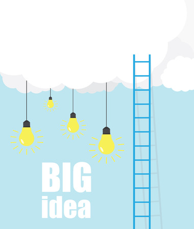 Ladder from cloud and lampのイラスト素材