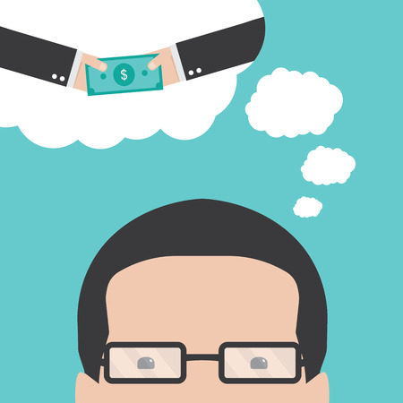 Thoughts about moneyのイラスト素材