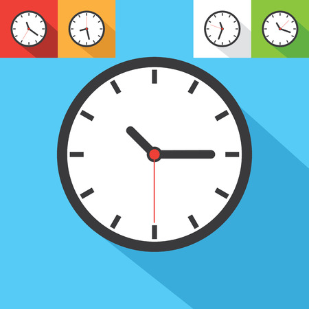 Clock icon , Vector illustration flat design with long shadowのイラスト素材