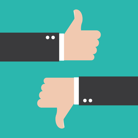 Thumbs Up and Thumbs Downのイラスト素材