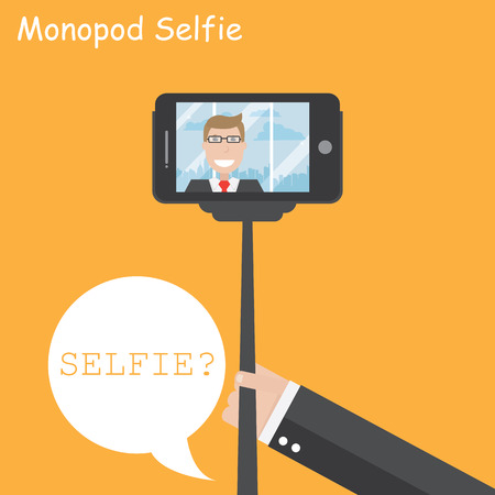 Monopod for selfie. Vector Illustrationのイラスト素材