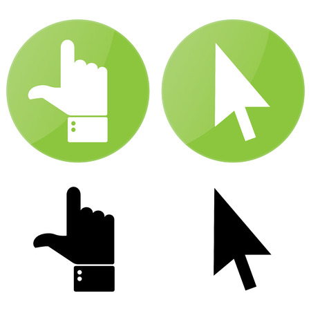 Cursors icons: mouse and handのイラスト素材