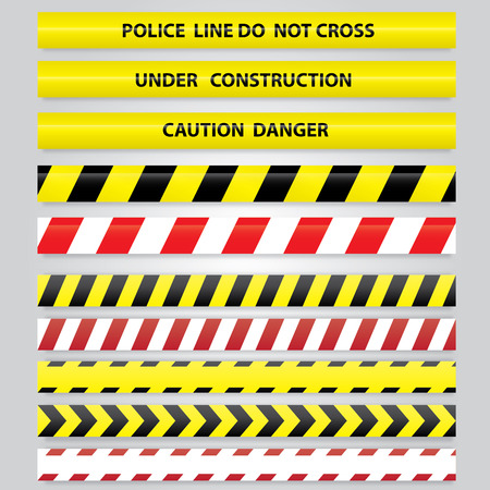 Set of different danger tapes.のイラスト素材