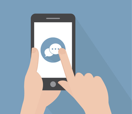 Hand holding a phoneのイラスト素材