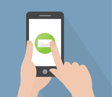 Hand holding a phoneのイラスト素材