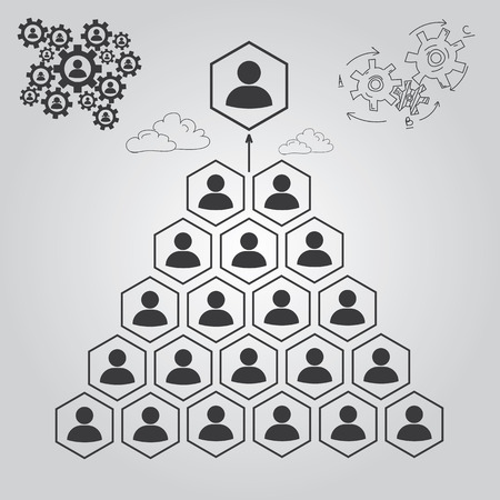 Levels of management. Increaseのイラスト素材