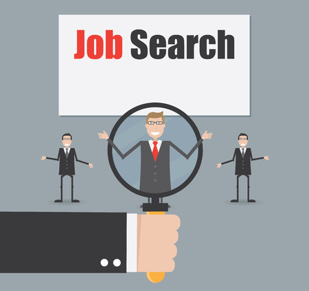 Job search under magnifying glassのイラスト素材
