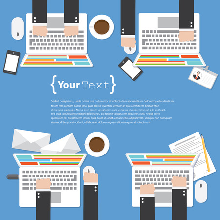 Concept of teamwork,business project or office with employees.のイラスト素材