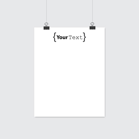 A4 / A3 format poster with your text. Paper clips and shadowのイラスト素材