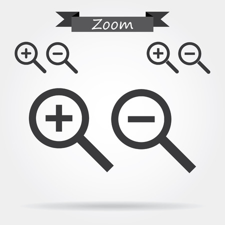 Zoom In and Out Iconsのイラスト素材