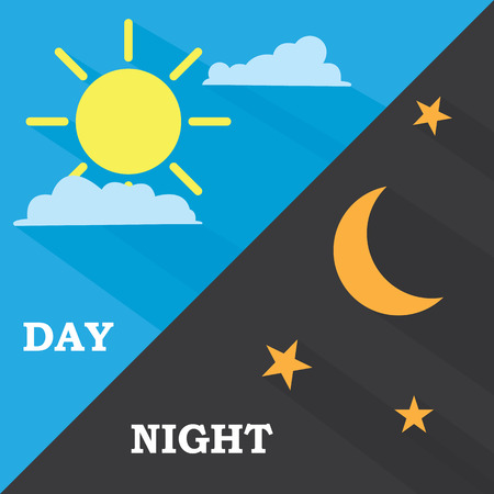 Sun and moon day and night. Vectorのイラスト素材