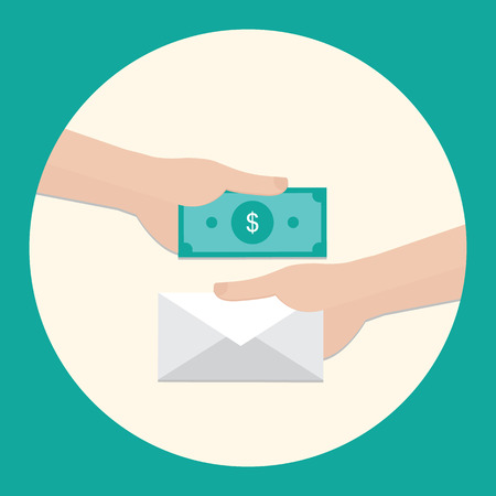 Means of payment money and letterのイラスト素材