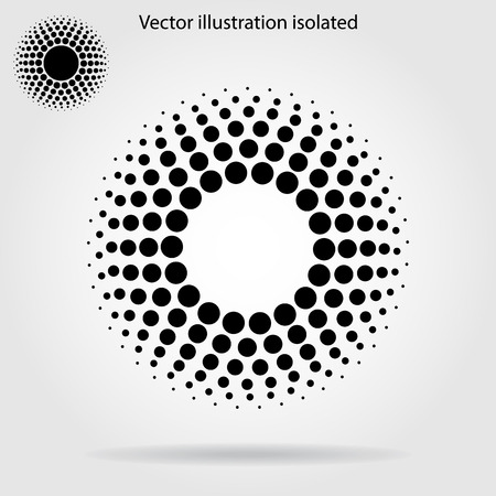 Halftone dots circle